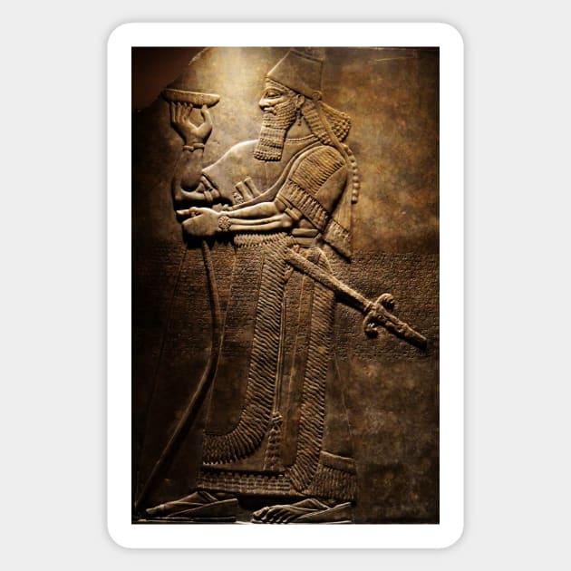 Babylonian Bas Relief. Fitzwilliam Museum, Cambridge, UK Sticker by IgorPozdnyakov